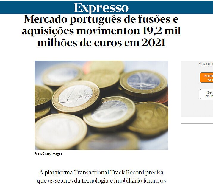 Mercado portugus de fuses e aquisies movimentou 19,2 mil milhes de euros em 2021